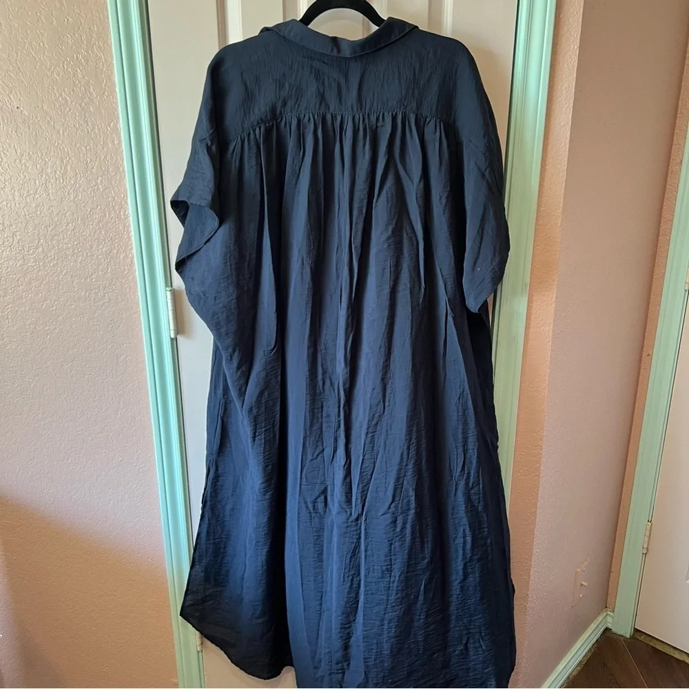 Free People Navy Button Down Dress XS